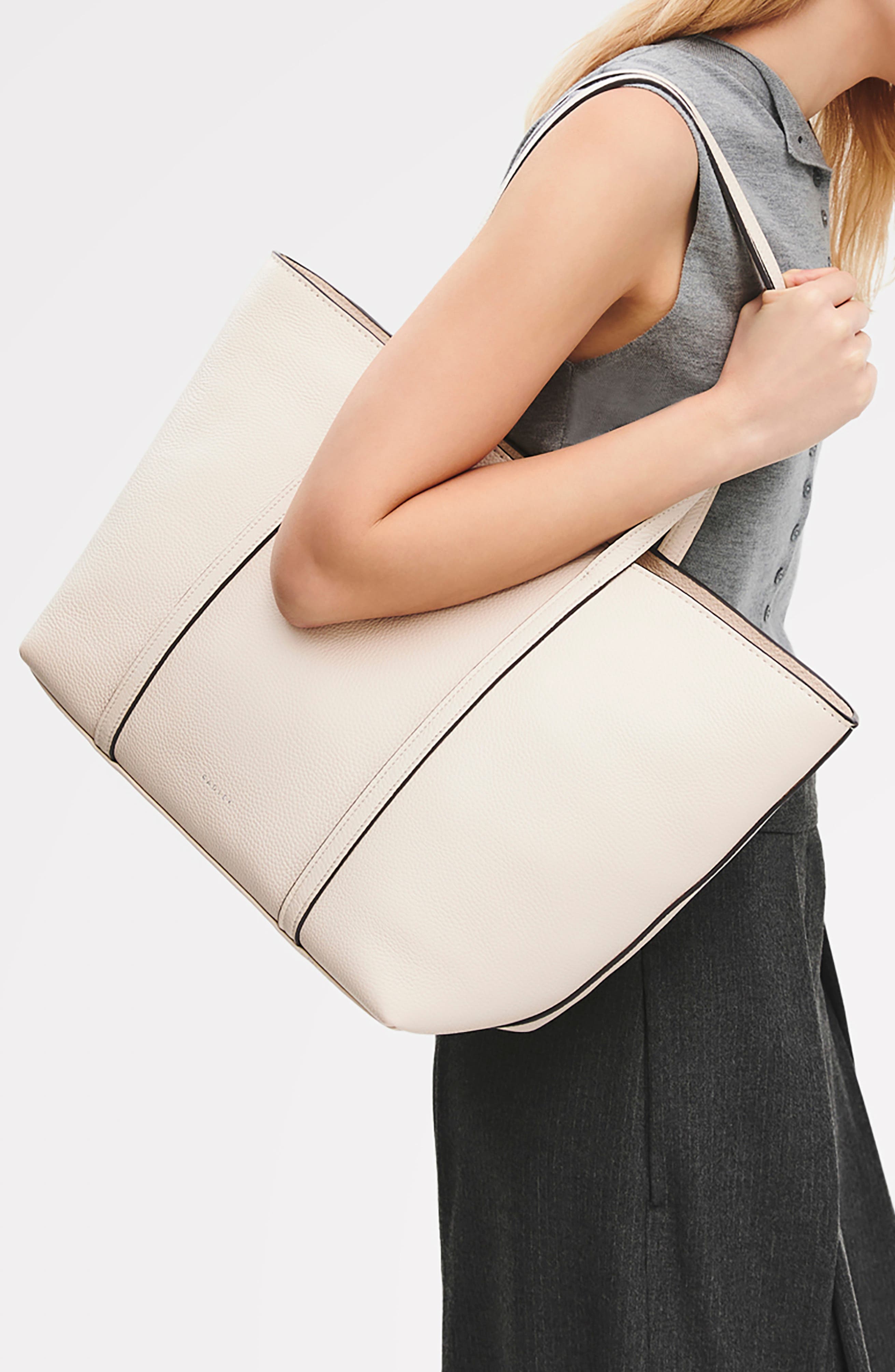The Weekly Large Open Top Leather Tote, Alternate, color, SALT