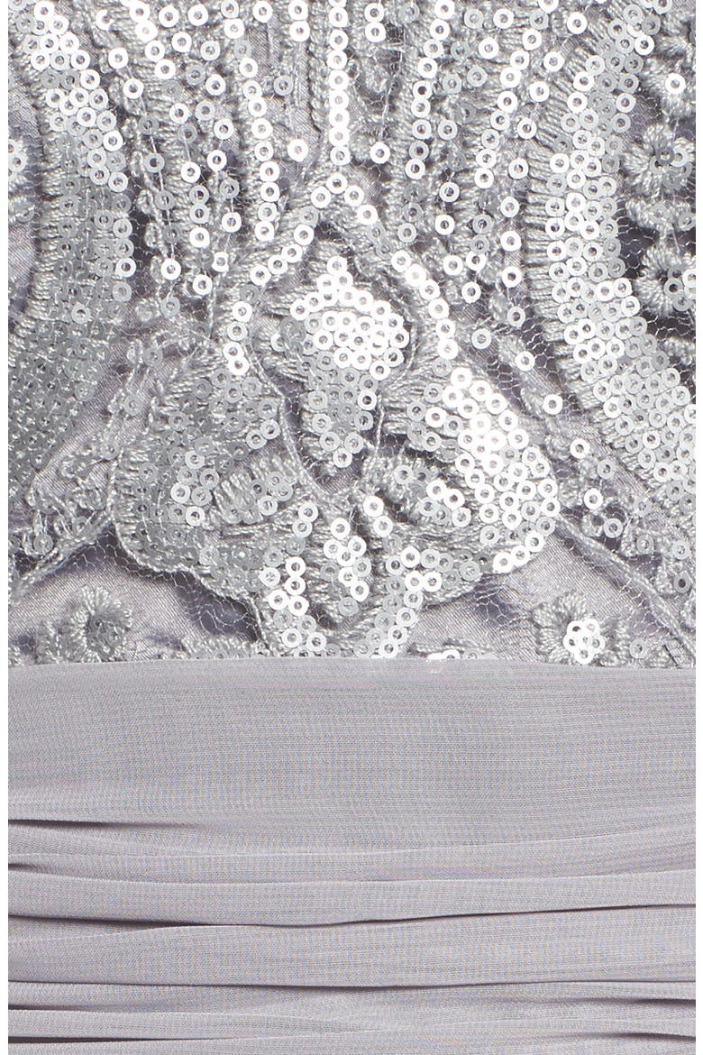 Lace Bodice Gown, Alternate, color, SILVER
