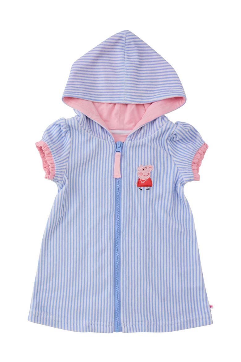 Peppa Pig Terry Full-Zip Cover-Up, Main, color, Periwinkle Stripe Peppa Pig