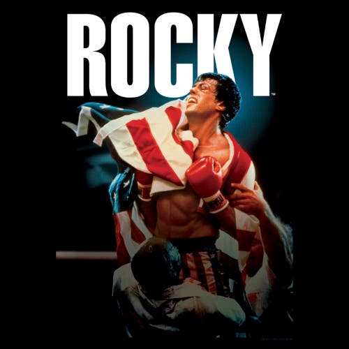 Rocky Iv American Flag Movie Poster Graphic T-shirt In Black