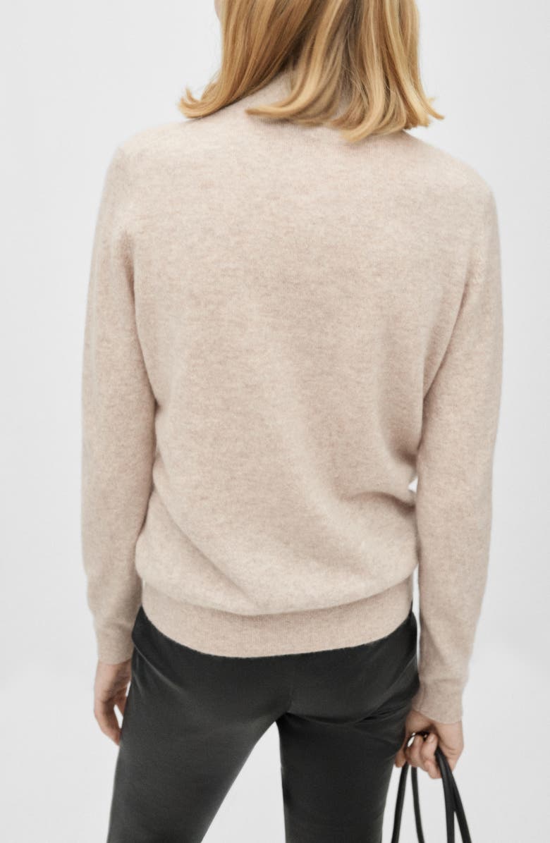 MANGO Cashmere Mock Neck Sweater, Alternate, color, Light/ Pastel Grey