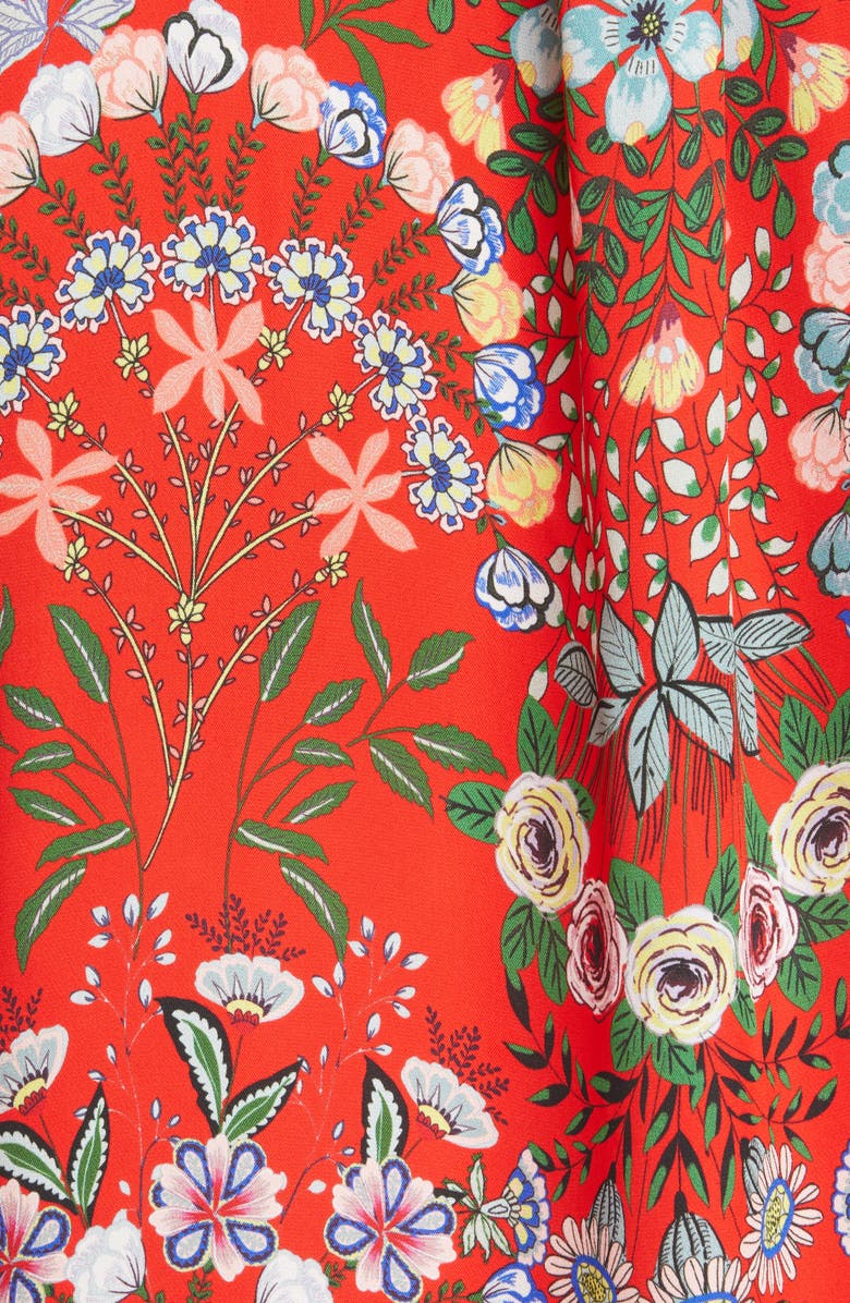 Alice + Olivia Randa Mix Floral Trumpet Sleeve Blouse, Alternate, color, 