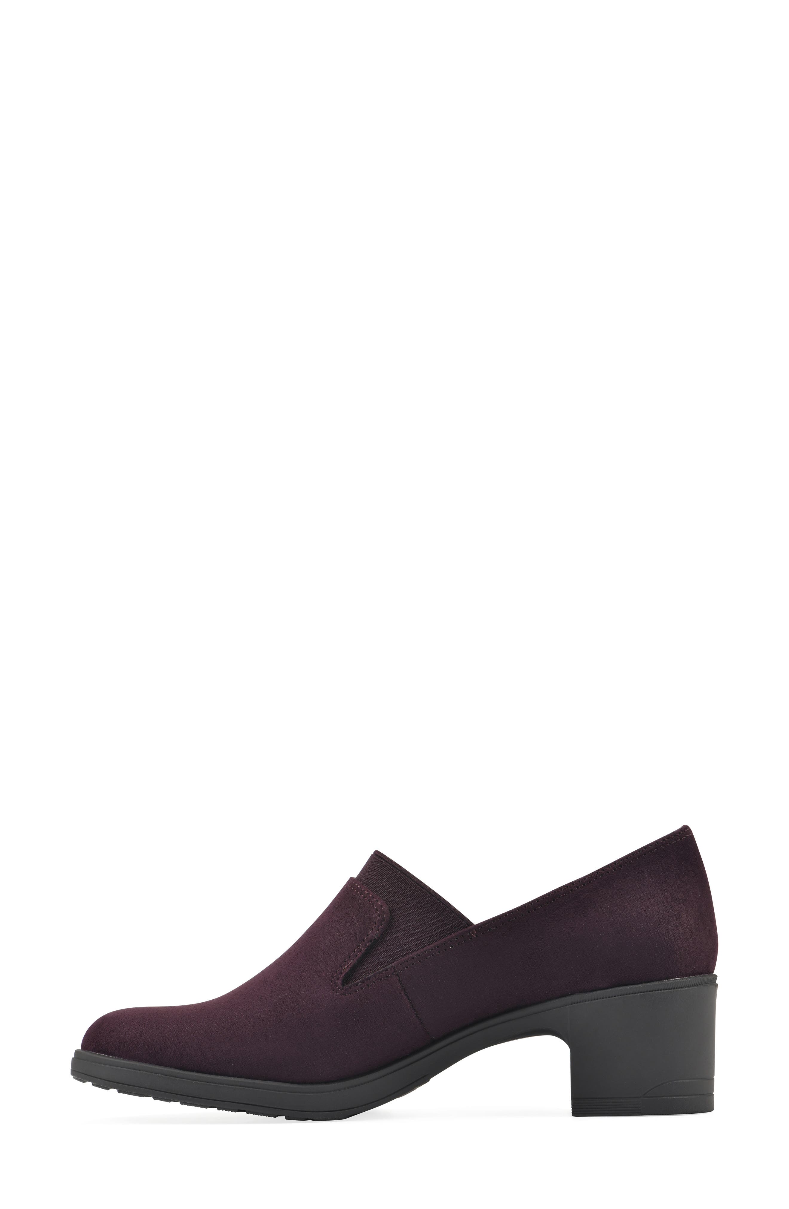 Hunton Block Heel Loafer Pump, Alternate, color, BURGUNDY SUEDETTE