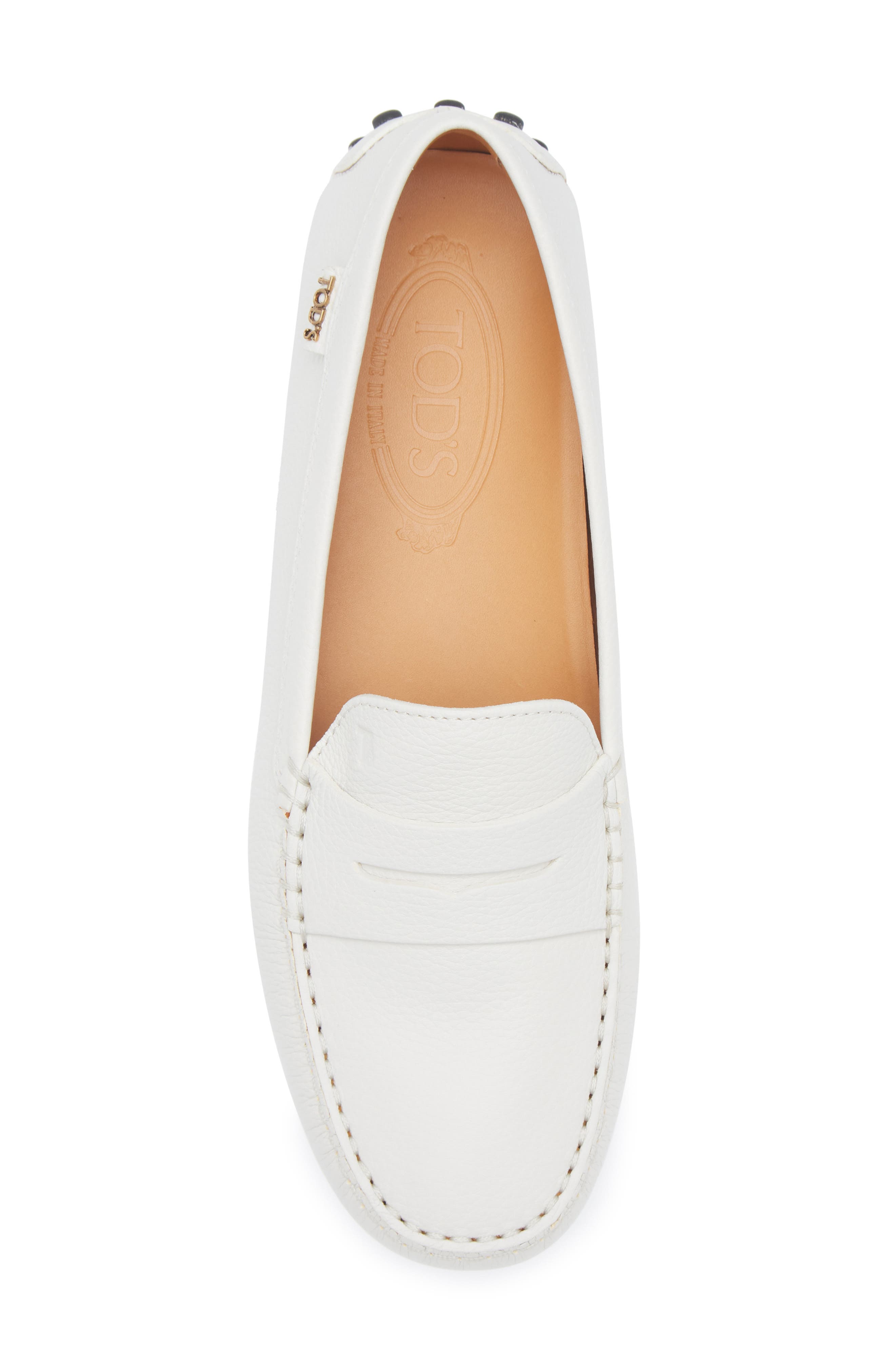 Tod's Penny Loafer Driving Shoe, Alternate, color, Bianco Calce