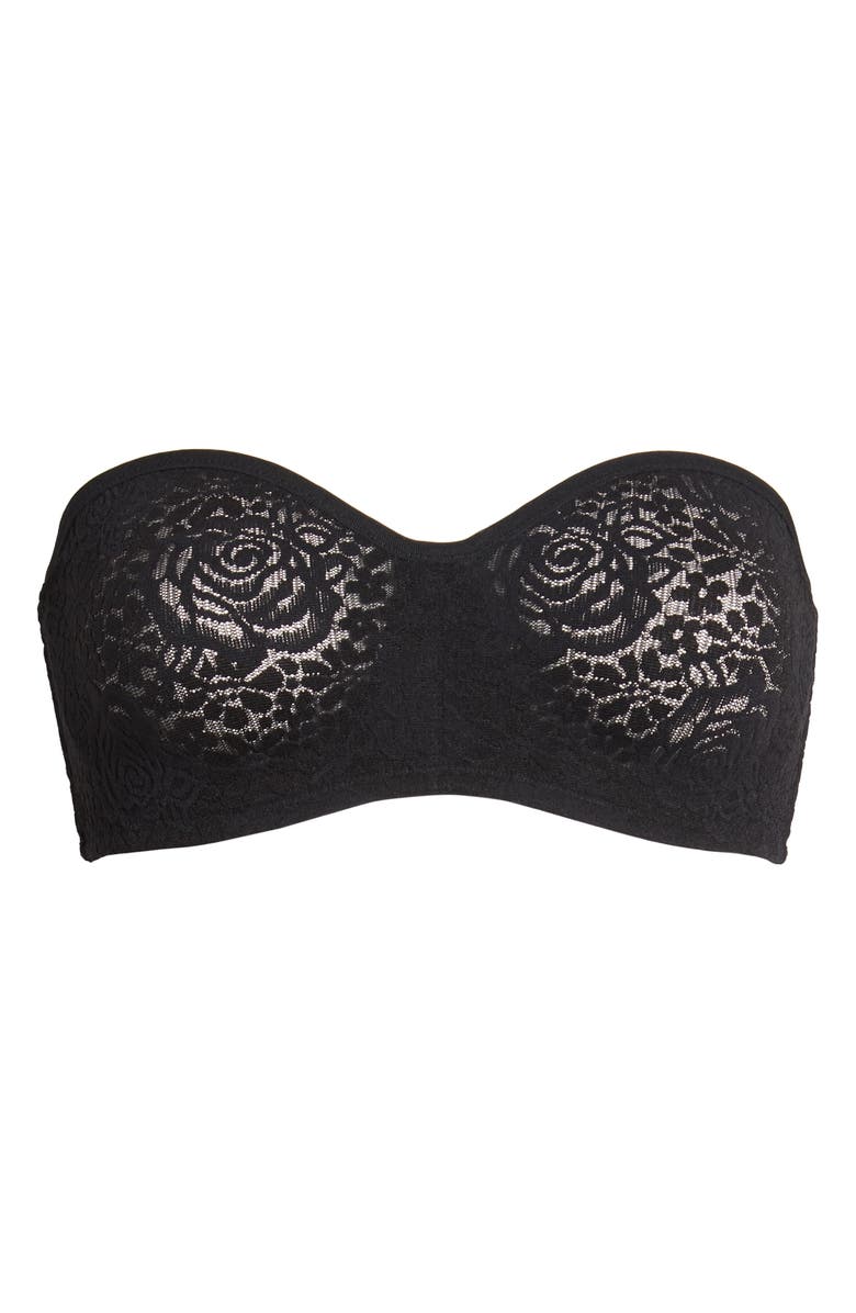 Wacoal Halo Lace Underwire Strapless Bra, Alternate, color, Black