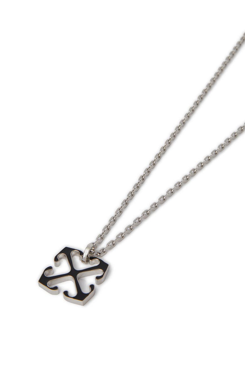 OFF WHITE Men's Black Enamel Arrow Necklace, Alternate, color,