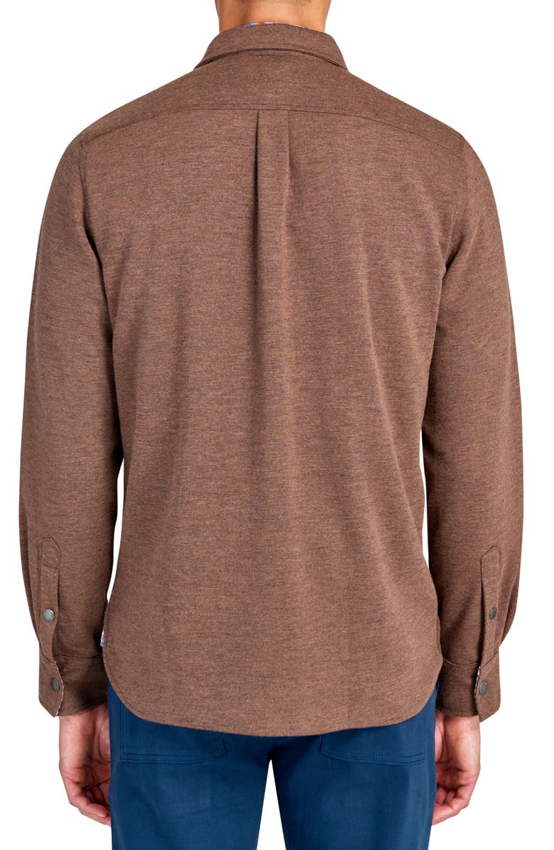 Brooklyn Brigade Slim Fit Denim Printed Shirt Jacket, Alternate, color, Brown