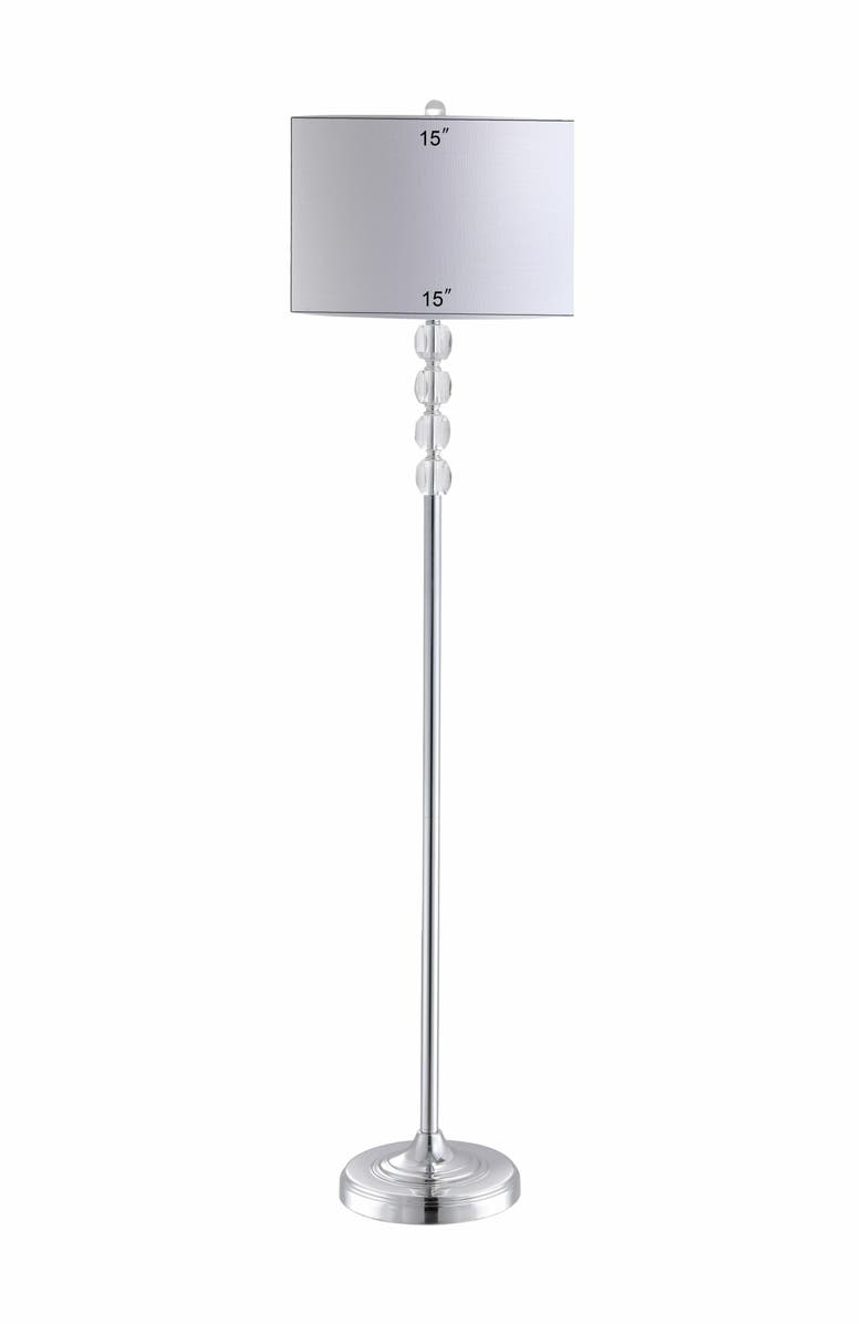 JONATHAN Y Aubrey Crystal / Metal LED Floor Lamp, Main, color, Clear/Chrome