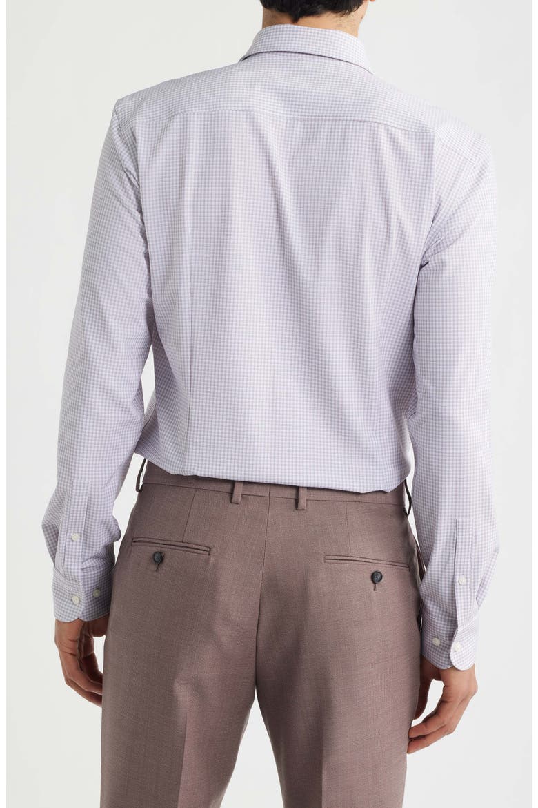 Hank Slim Fit Microcheck Stretch Dress Shirt, Alternate, color, WHITE/ RED / BLUE
