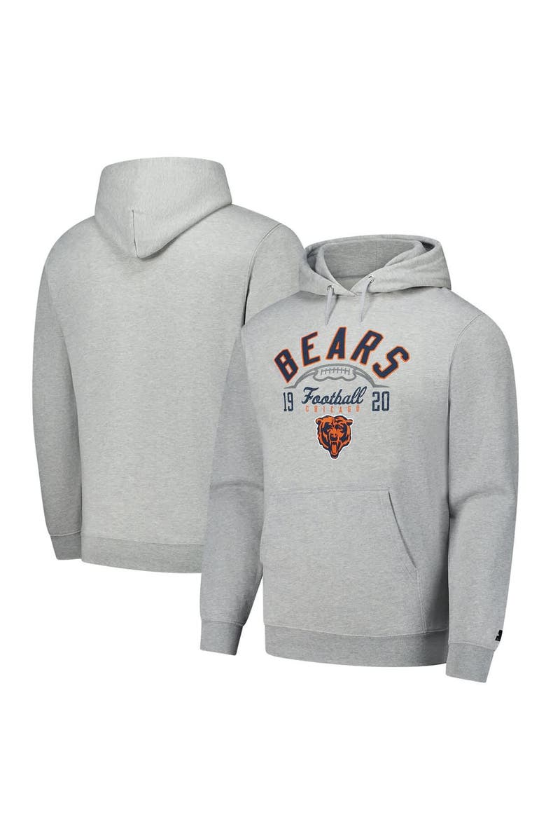 STARTER Men's Starter  Heather Gray Chicago Bears Pullover Hoodie, Main, color, Heather Gray