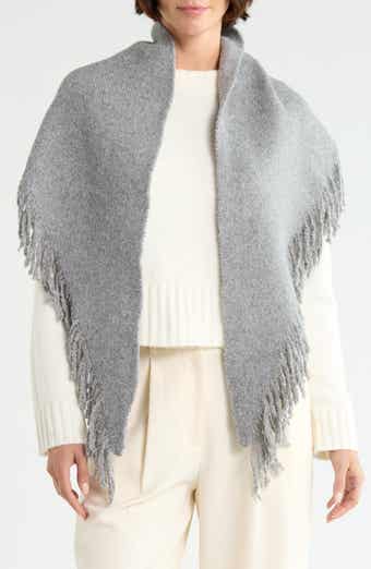 Marled Fringe Triangle Scarf