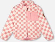 Deux par Deux Girl Long Sleeve Fleece Jacket Checkerboard