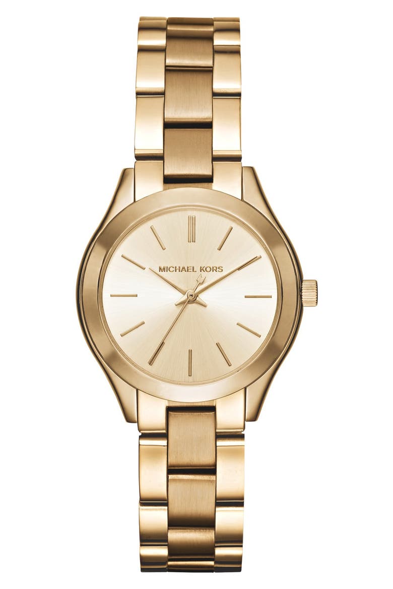 'Slim Runway' Bracelet Watch, 33mm, Main, color, GOLD
