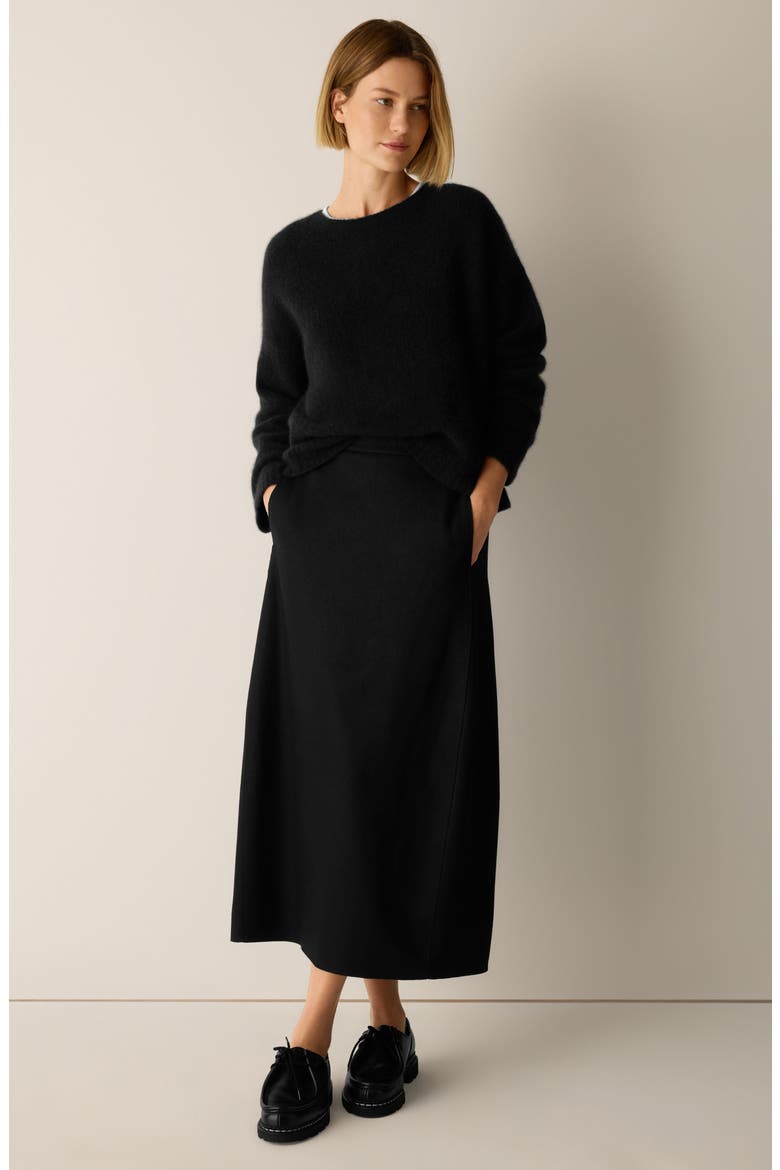 Wool Lantern Skirt, Alternate, color, BLACK