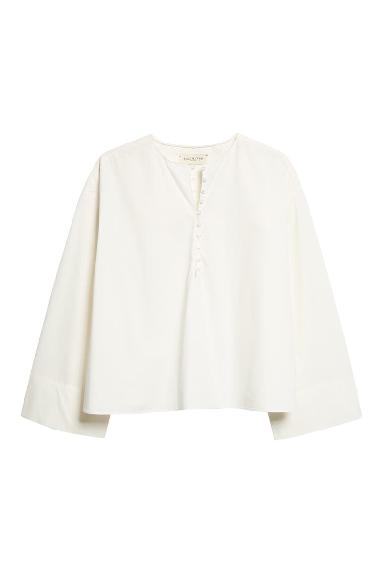 Marguerite Starched Cotton Poplin Top, Alternate, color, IVORY