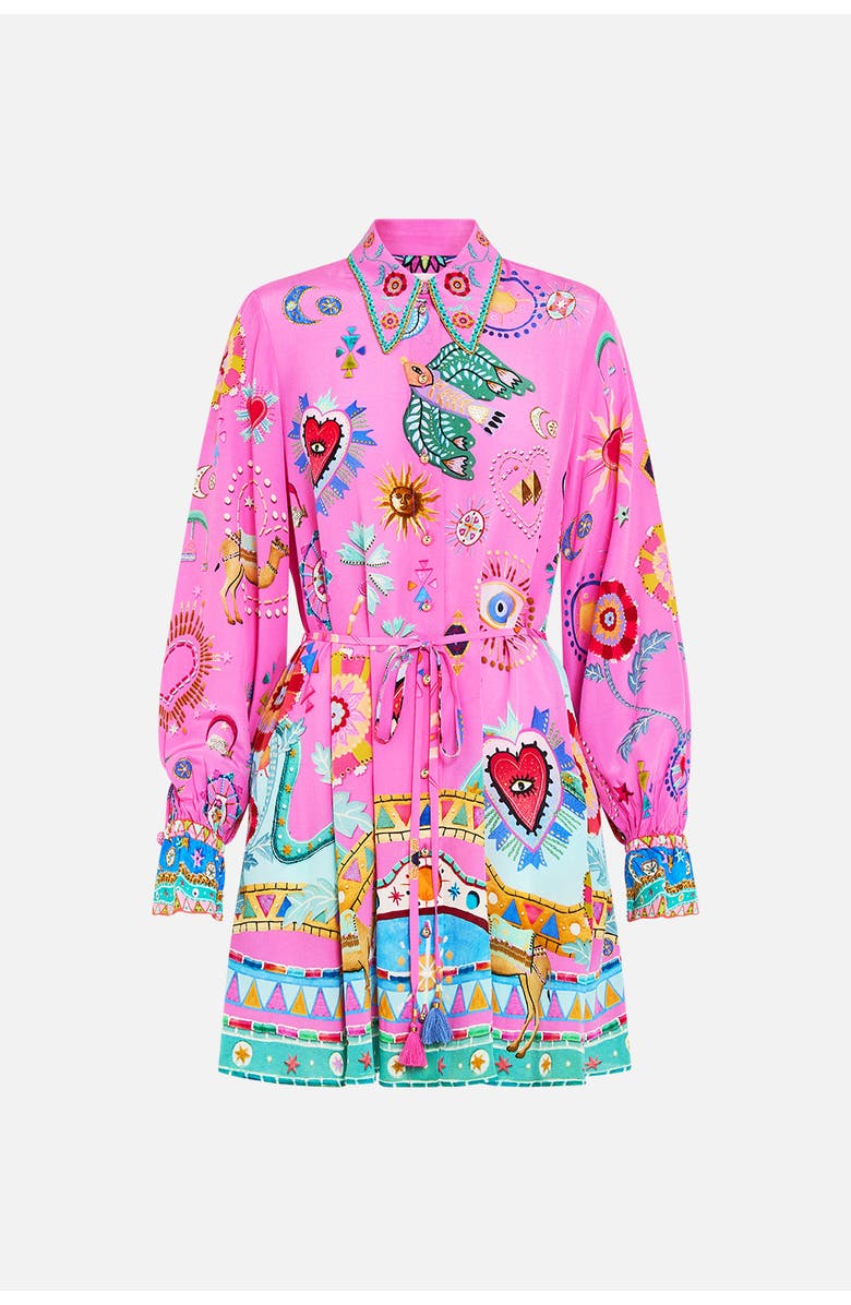 Camilla SHIFT SHIRT DRESS RAINBOW ROADS, Alternate, color, 