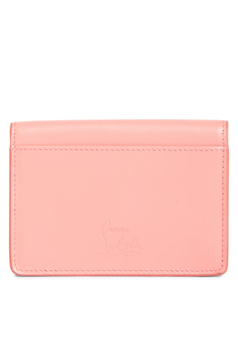 Bettina Leather Business Card Holder, Alternate, color, GRAPEFRUIT/ GOLD