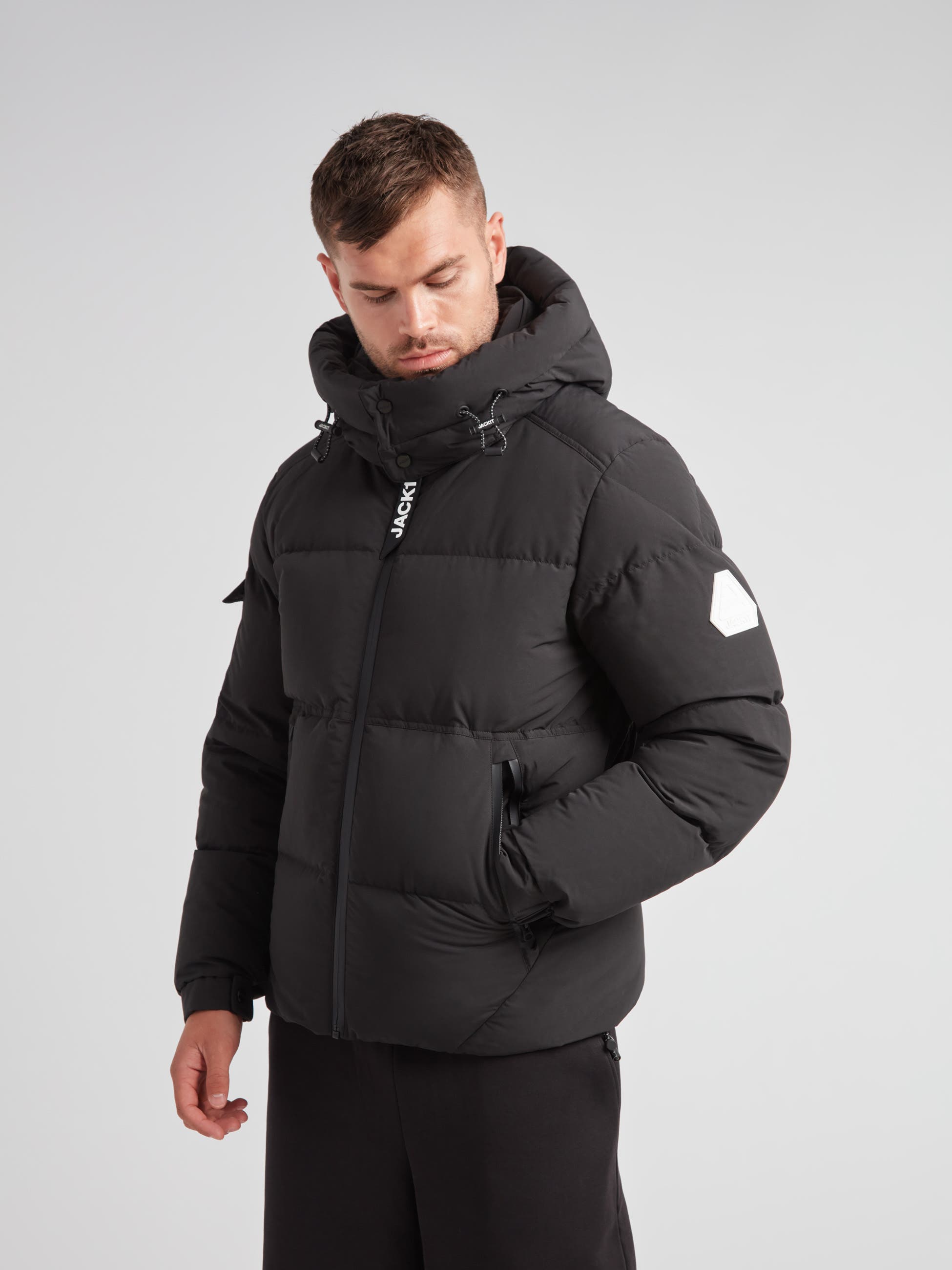 EZ Water Hooded Puffer Racer Jacket