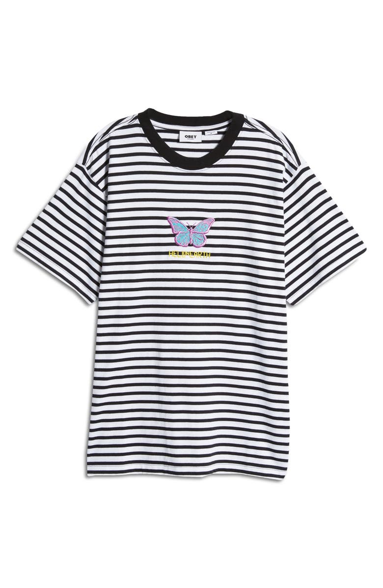 Obey Embroidered Stripe T-Shirt, Alternate, color, 