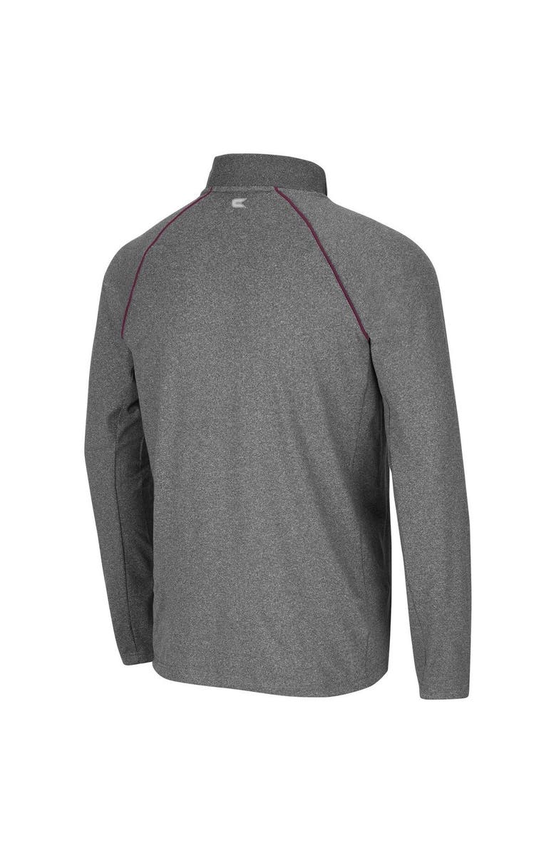 COLOSSEUM Men's Colosseum Heathered Charcoal Arizona State Sun Devils Robert Raglan Quarter-Zip Jacket, Alternate, color, 