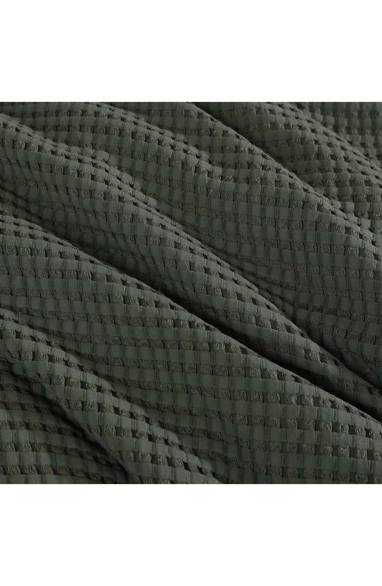 Kenneth Cole New York Solid Waffle Comforter Set, Alternate, color, Dark Green