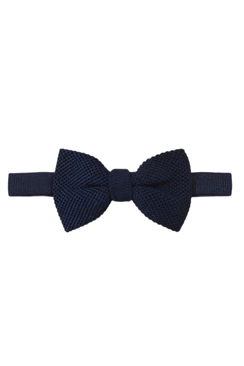 Ryan Silk Knit Pre-Tied Bow Tie, Main, color, Navy