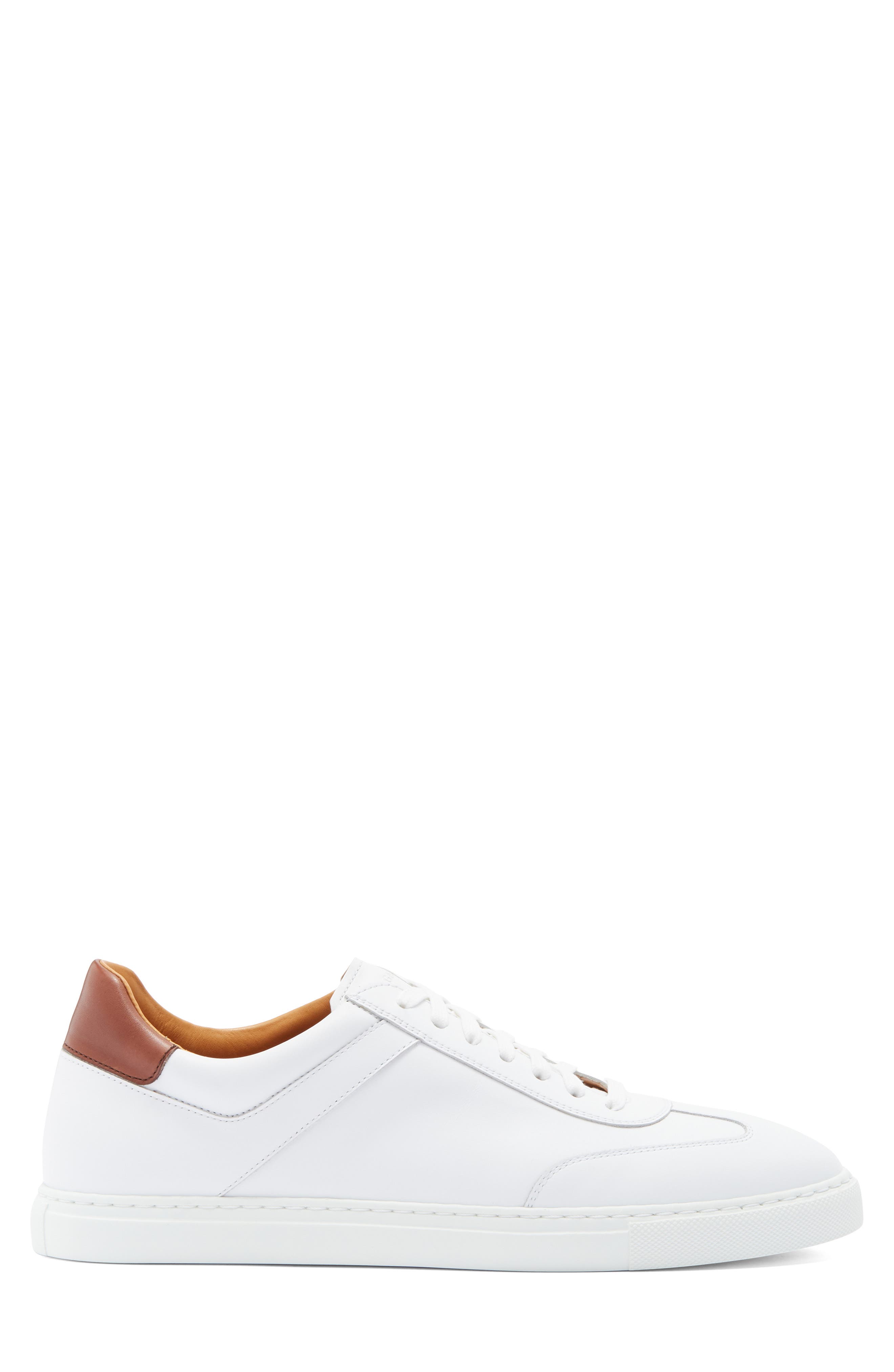 Magnanni Delan Low Top Sneaker, Alternate, color, White / Midbrown