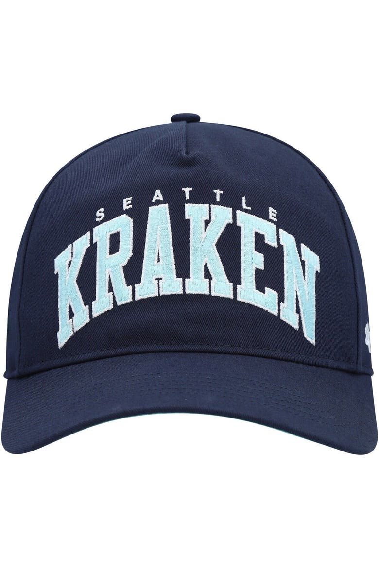 Men's '47 Deep Sea Blue Seattle Kraken Block Arch Hitch Snapback Hat, Alternate, color, Navy