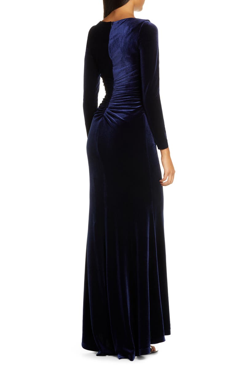 Vince Camuto Long Sleeve Velvet Gown, Alternate, color,