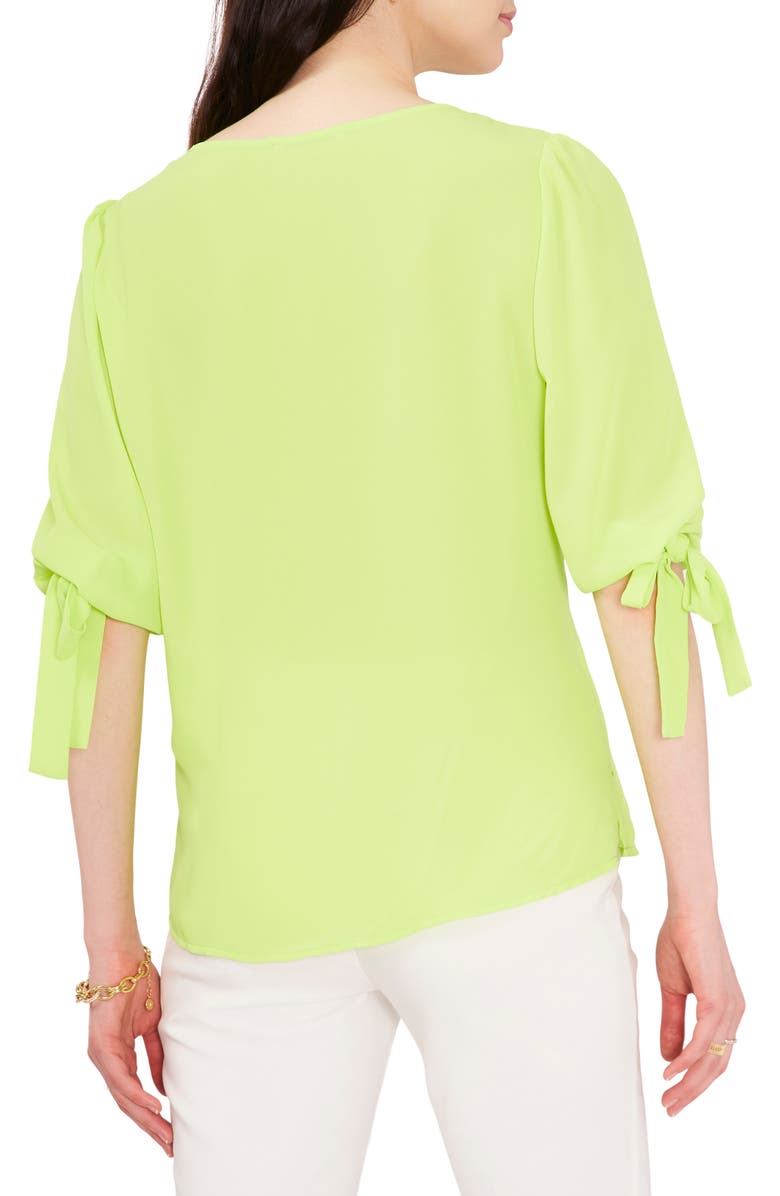 Chaus Tie Sleeve Blouse, Alternate, color, Lime Green