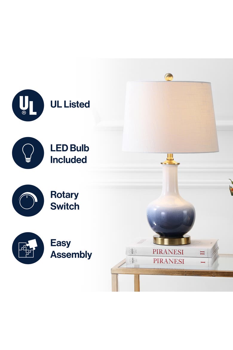 Gradient Ceramic/Brass LED Table Lamp, Alternate, color, White/Navy