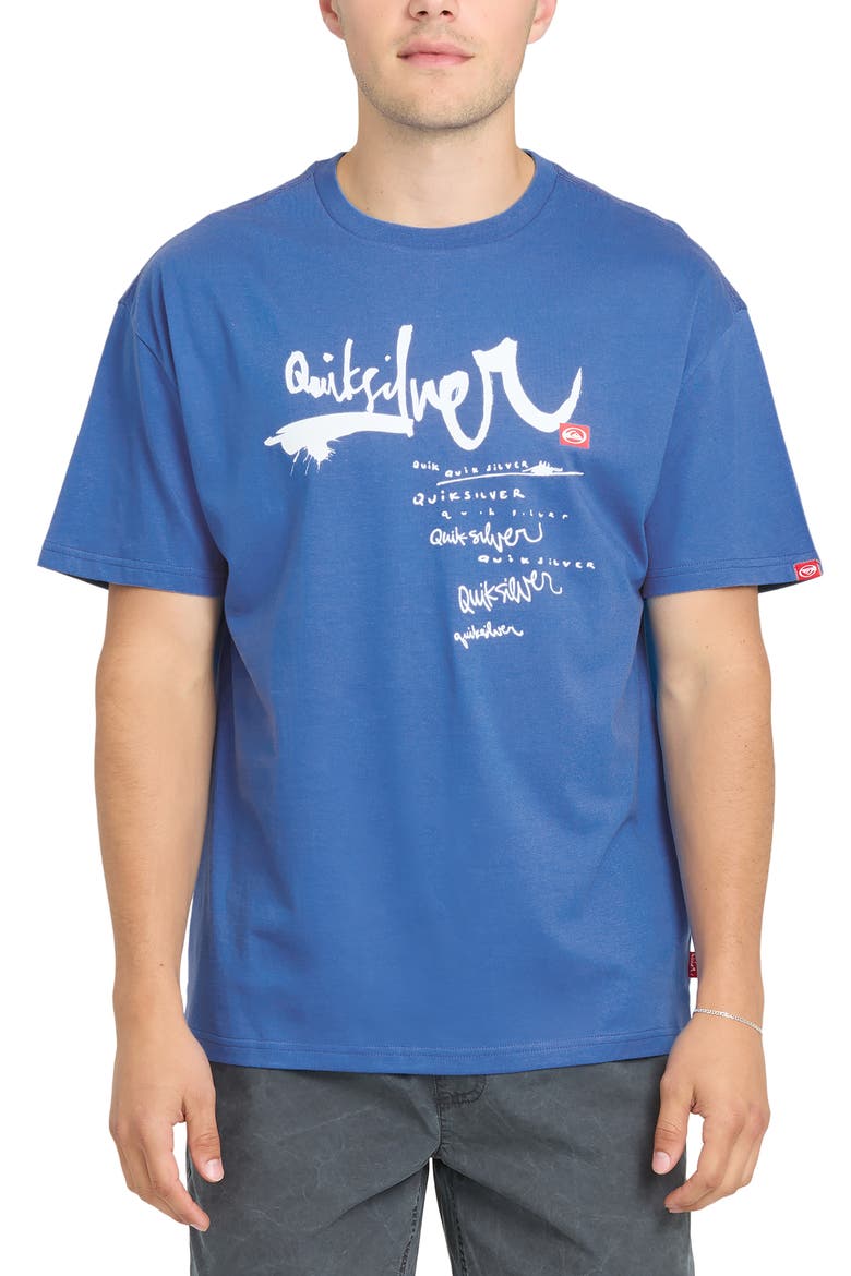 Young Guns Impaired Oversize Graphic Cotton T-Shirt, Main, color, NEBULAS BLUE