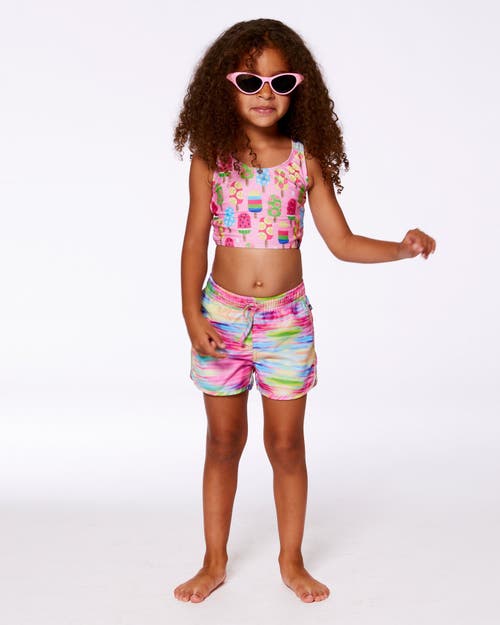DEUX PAR DEUX DEUX PAR DEUX LITTLE GIRL'S PRINTED SWIM SHORTS MULTICOLORED