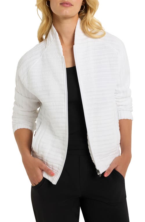 NZ ACTIVE BY NIC+ZOE NZ ACTIVE BY NIC+ZOE TEXTURE STRIPE BOMBER JACKET 