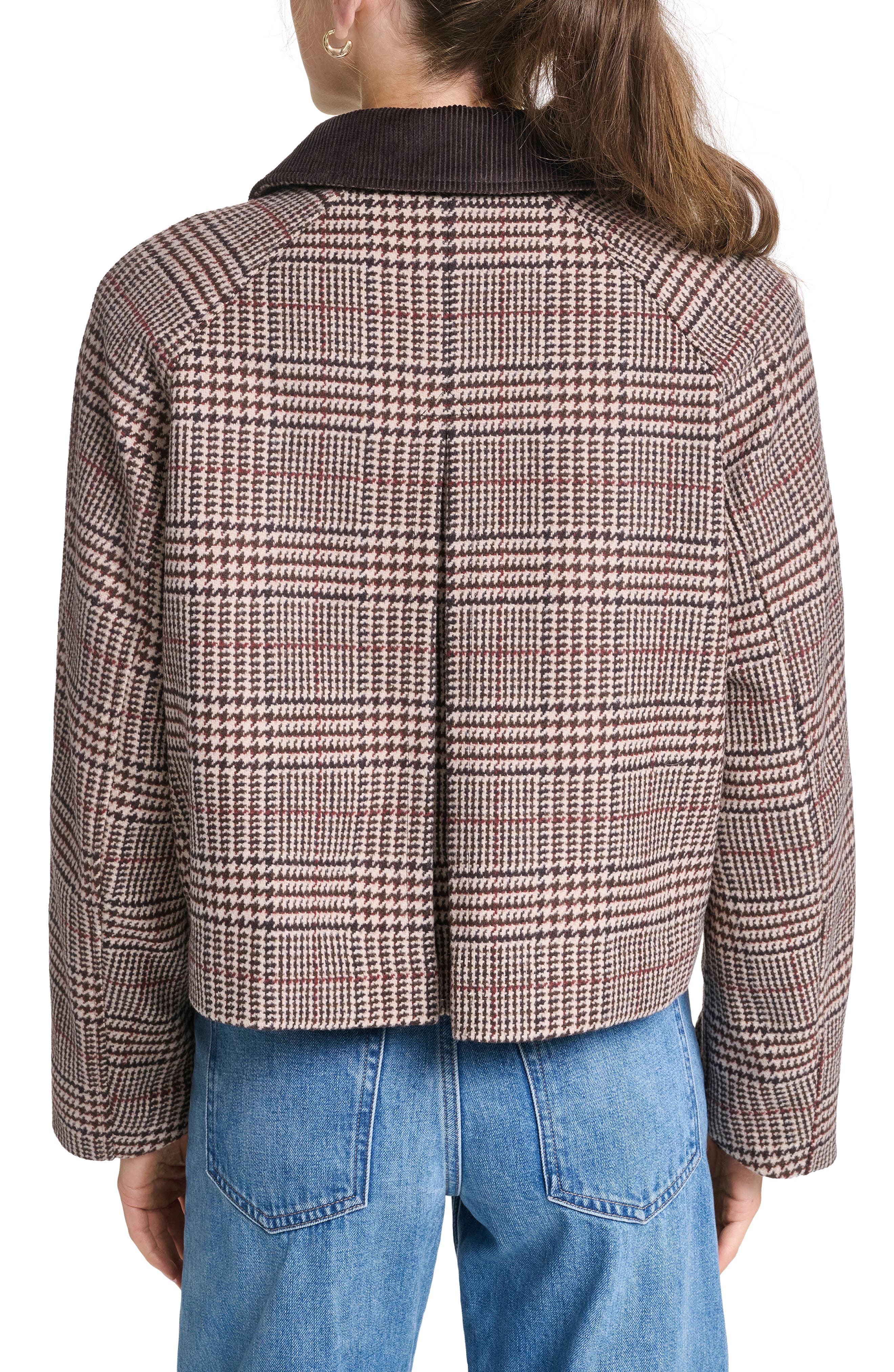 Levi's Corduroy Collar Houndstooth Plaid Short Mac Jacket (Women ...