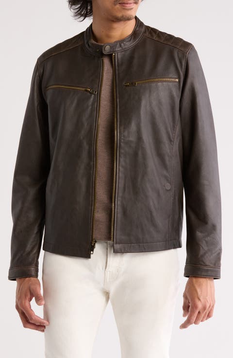 Cafe Racer Leather Jacket