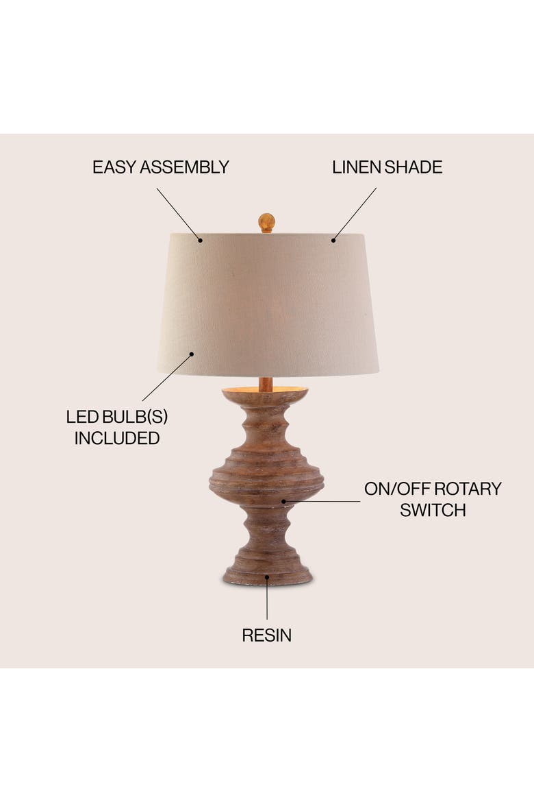 Scarlett 26.5" Resin LED Table Lamp, Brown, Alternate, color, Brown