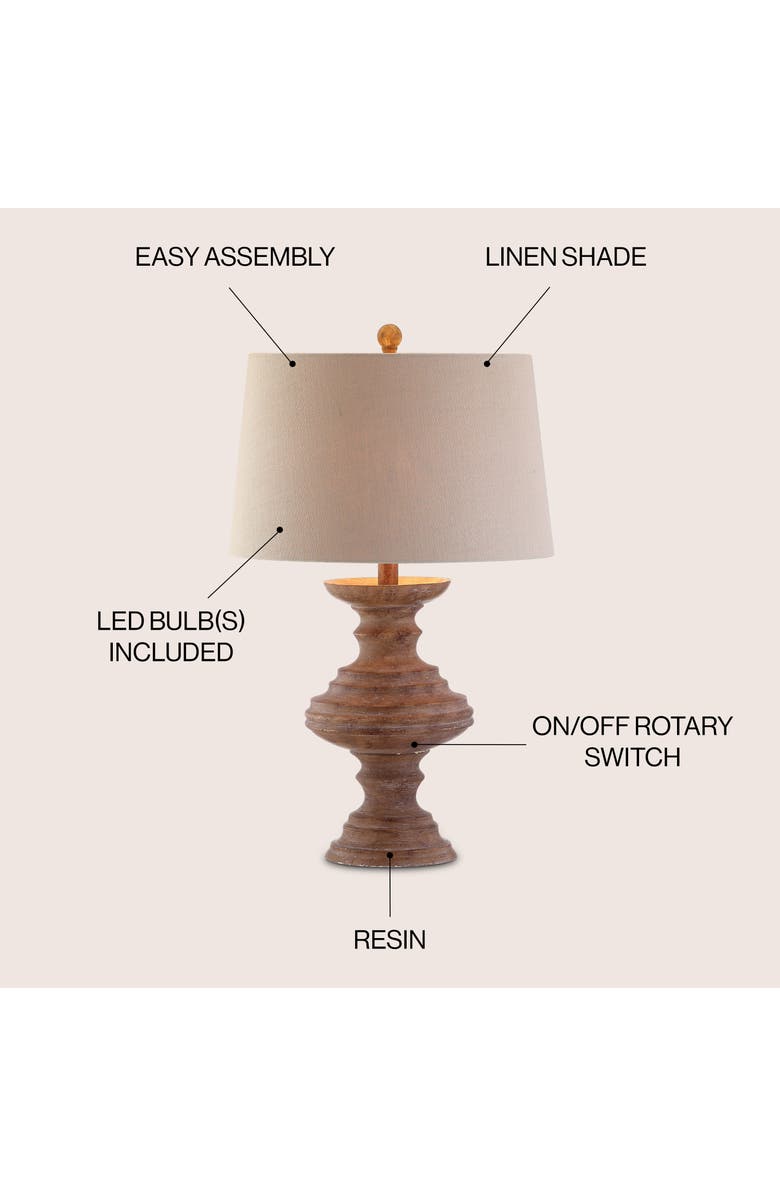JONATHAN Y Scarlett 26.5" Resin LED Table Lamp, Brown, Alternate, color, Brown