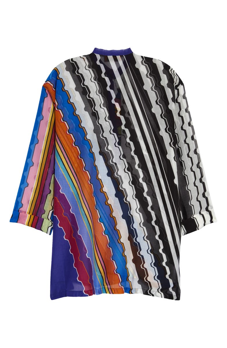 Missoni Diagonal Wavy Stripe Long Sleeve Cover-Up Minidress, Alternate, color,