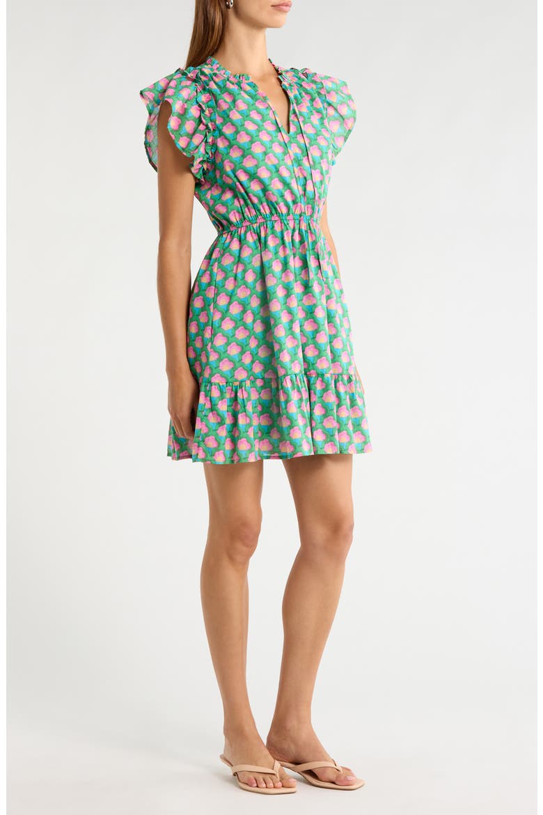 Veran Floral Minidress, Alternate, color, GRN-PINK-MUL