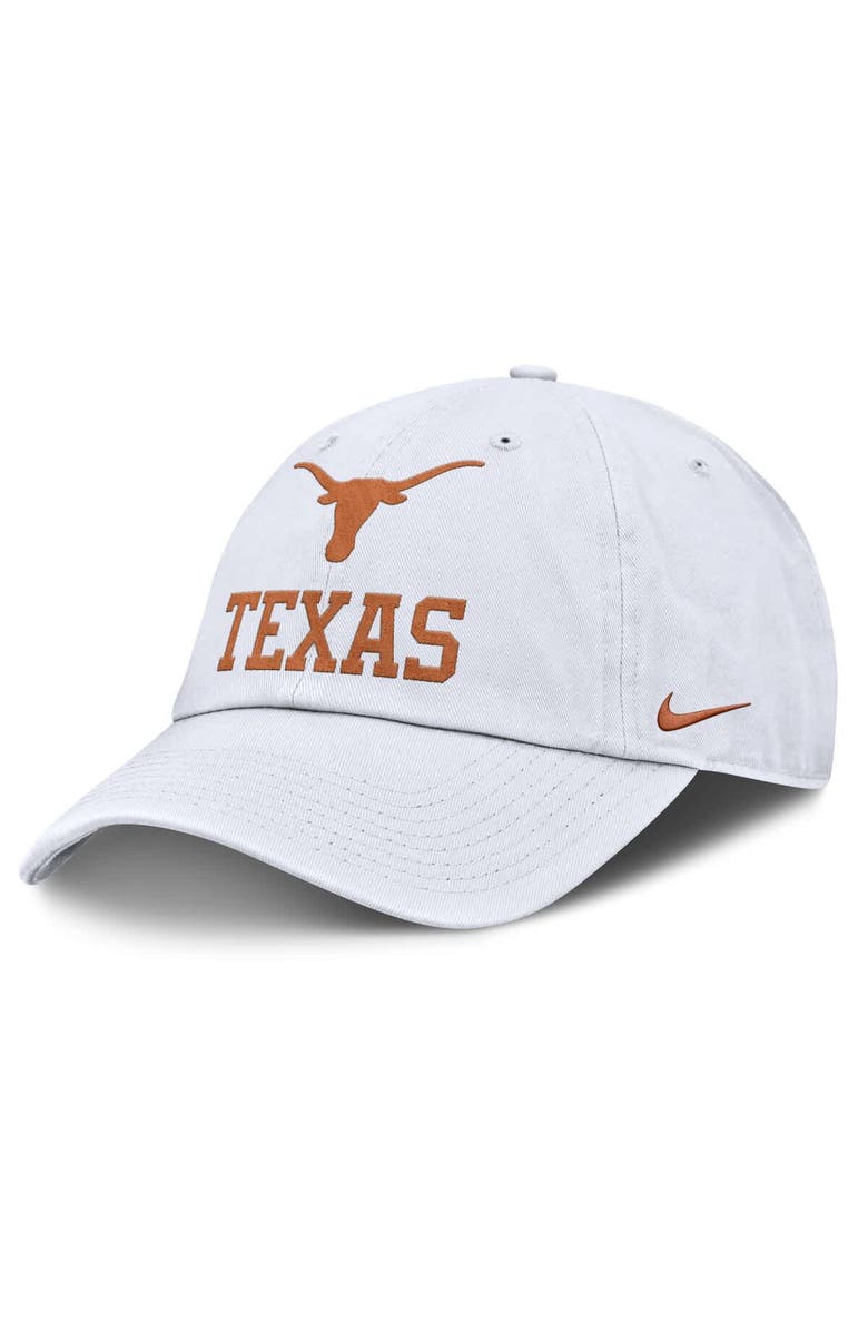 Nike Men's Nike White Texas Longhorns 2025 Sideline Club Adjustable Hat, Main, color, 
