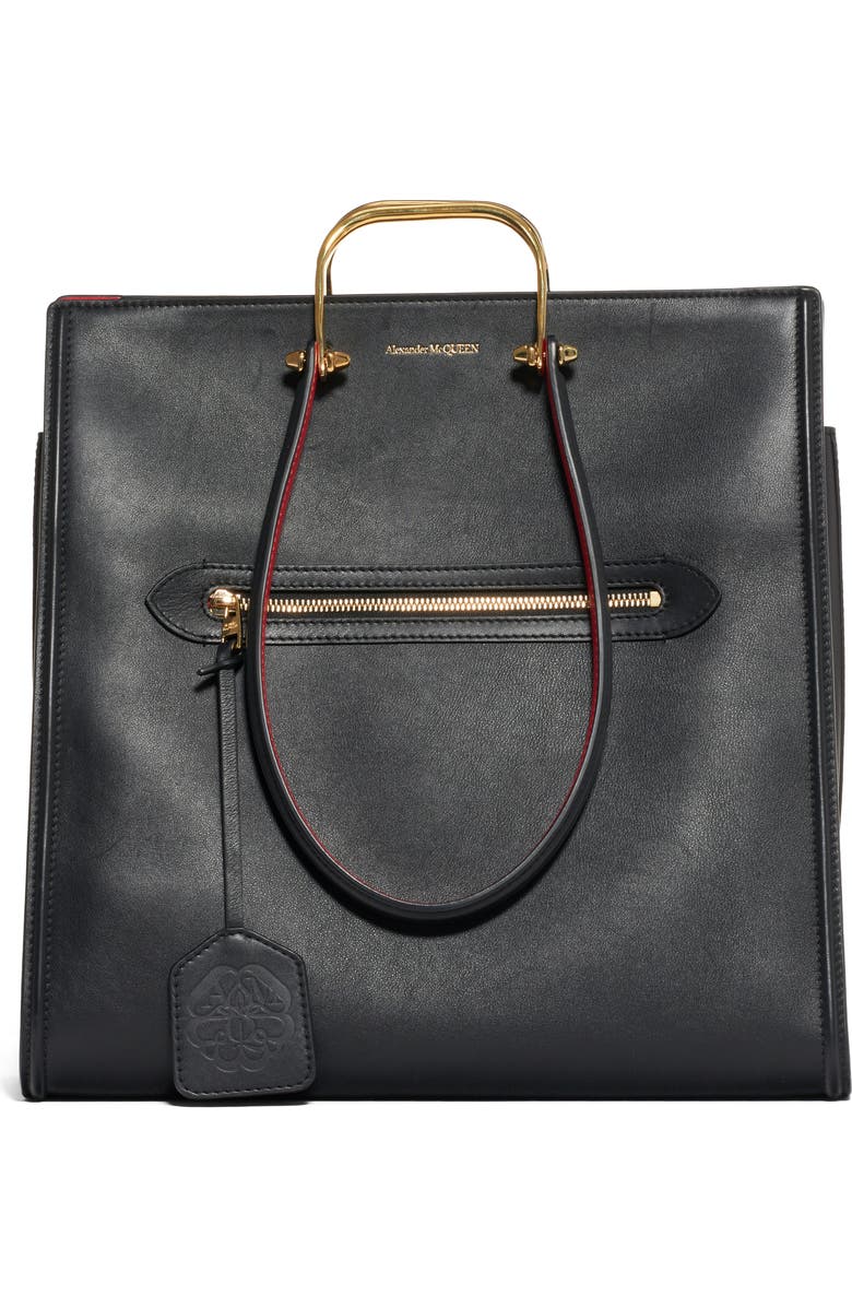 McQueen Alexander McQueen The Tall Story Leather Tote, Main, color,