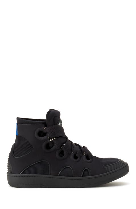 High Top Curb Sneakers In Knit