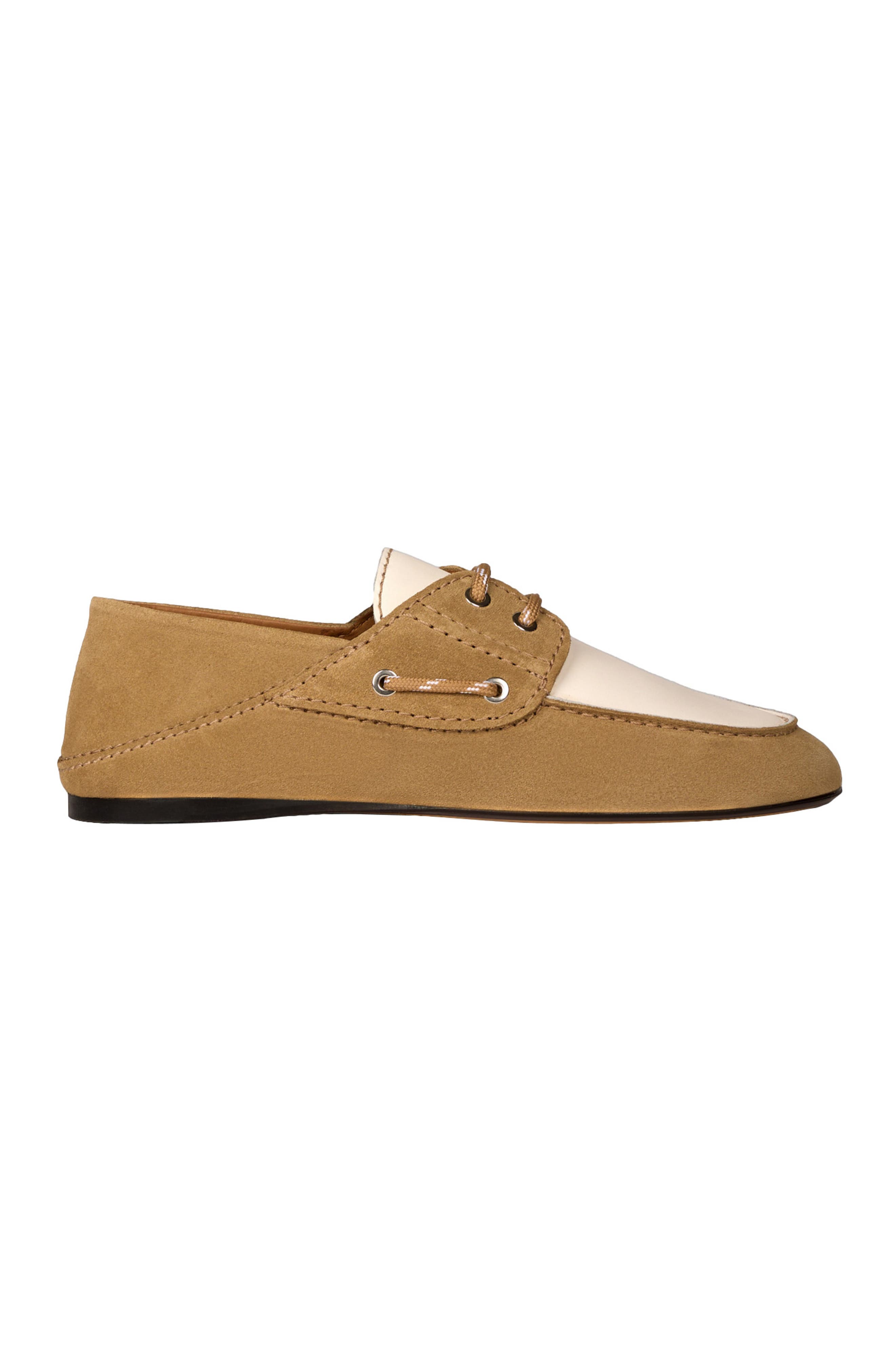 SANDRO Suede boat shoes, Main, color, Beige