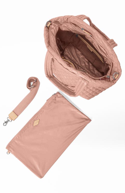 Mz Wallace Metro Deluxe Medium Quilted Tote Bag In Dusty Rose