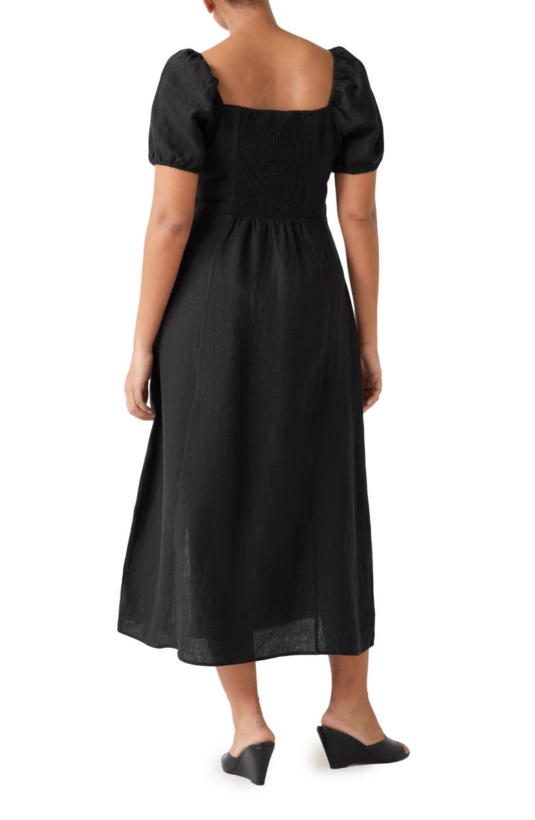 & Other Stories Ruched Linen Dress, Alternate, color, 