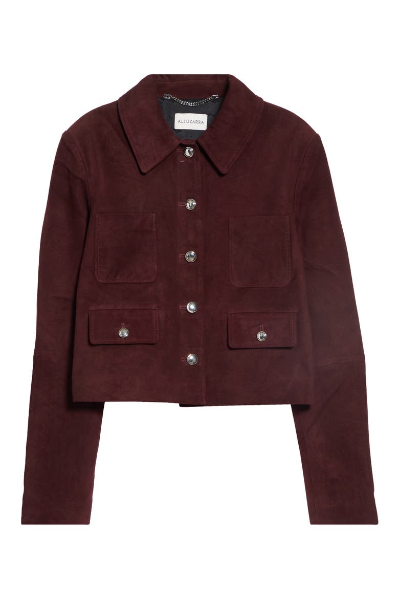 Astley Suede Jacket, Alternate, color, DEEP CHERRY