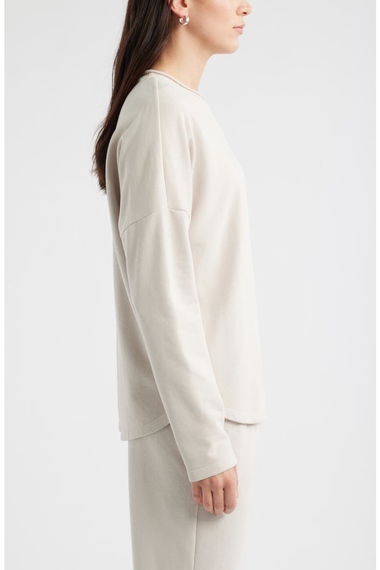 Roll Crewneck Terry Sweatshirt, Alternate, color, BEIGE MORN
