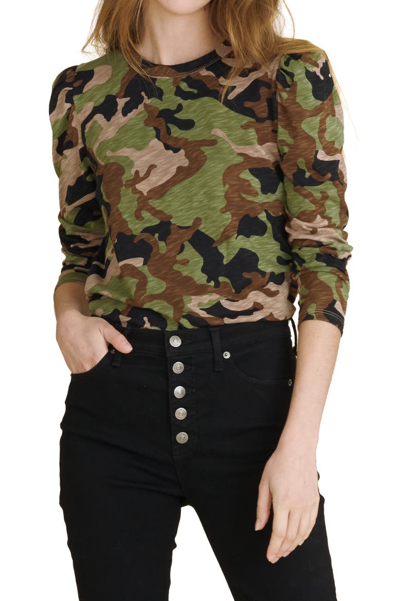Porter Puff Sleeve T-Shirt, Main, color, ARMY MULTI