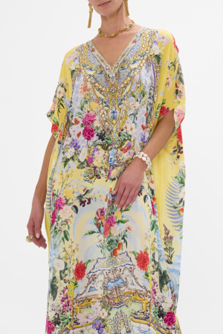 Slim Fit Kaftan With Split Flor Fantastica, Alternate, color, Flor Fantastica